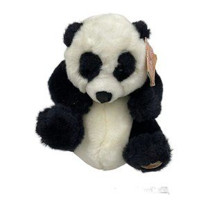 Vintage Lou Rankin Chubby Panda Stuffed Animal Plush 9" Soft Quality